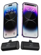 Carregador portátil Dusy 5000mAh, 2 pacotes com cabo embutido para iPhone