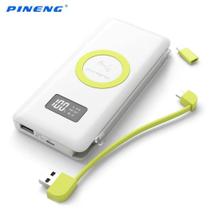 Carregador Portátil Pineng PN-888 Branco 10000mAh USB e Wireless