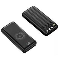 Carregador Portátil Por Indução Powerbank 10000Mah Cabos Cor