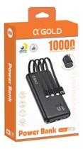 Carregador Portátil Power Bank 10.000mAh A'Gold BTE-29 4 em 1