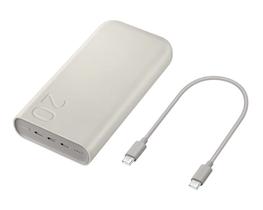 Carregador Portátil Power Bank 20.000mAh Samsung 3 Portas Usbc Super Rápido 45W Bege 402 Gramas EBP4520