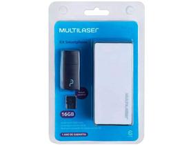 Carregador Portátil/Power Bank Multilaser 4000mAh - e Cartão de Memória 16GB com Adaptador USB MC220
