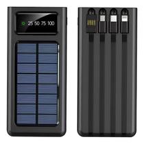Carregador Portátil Power Bank Placa Solar 2.4a 5em1 Cor Preto