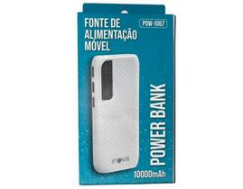 Carregador Portátil Power Bank Pow-1067 10000mAh Branco Carregador Portátil Power Bank Pow-1067 10000mAh Branco