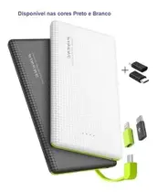 Carregador Portátil PowerBank clr p/ Ip Pineng 10000mAh Pn-951 Branco c/ Selo