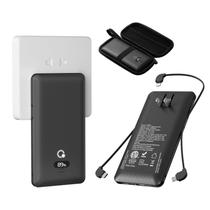 Carregador Portátil Q 10000mAh com Cabos Embutidos - Preto