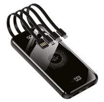 Carregador Portátil Sem Fio Ultra Rápido Indução E Cabos Inclusos Display Digital 4 Saídas BTE17
