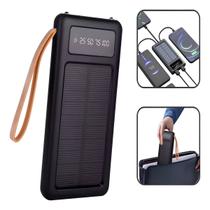 Carregador Portátil Solar 20.000mah 5 Em1 Power Bank Preto