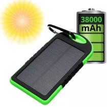 Carregador Portátil Solar e USB 38.000mAh - À Prova d'Água - Lanterna