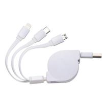 Carregador Portatil USB Retratil 3 Pontas Carregador Portatil USB Retratil 3 Pontas
