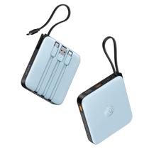 Carregador portátil VRURC 10000mAh com 4 cabos embutidos azul