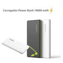 Carregador Power Bank 10000 mAh Com Cabo V8 e Lightning Compatível com iPhone iPhone 11/ 11 Pro/11 Pro Max