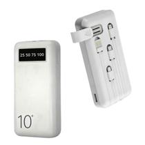 Carregador Power Bank 10000mAh com 04 Saídas Branco Carregador Power Bank 10000mAh com 04 Saídas Branco