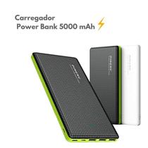 Carregador Power Bank 5000 mAh Com Cabo V8 Compatível com Moto M/ Maxx/ X force/ X Style/ X4/ Moto Z/ Z2/ Z3/ Nexus 6/ One/ One power/ Moto P30 - Otemu