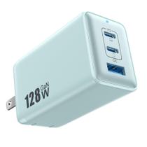 Carregador Pxwaxpy 128W USB C GaN III Dobrável de 3 portas MacBook