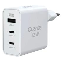 Carregador Quanta QTCRP65 65W USB-C/USB-A - Branco Carregador Quanta QTCRP65 65W USB-C/USB-A - Branco