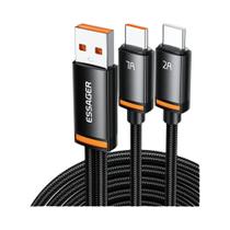 Carregador Rápido 100W 2 Em 1 Cabo USB Tipo C Para Samsung Xiaomi Huawei Essager Cabo De Dados 7A