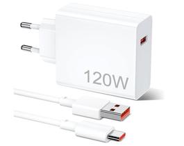 Carregador Rápido 120W USB-C Compatível Com Celular Galaxy S10/S9/S8 Nota 9/8