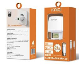 Carregador Rápido 2 USB Cabo Lite 1 Metro Kaidi KD-556A