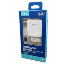 Carregador Rápido 3.1a - Type C - 2 Entradas Usb