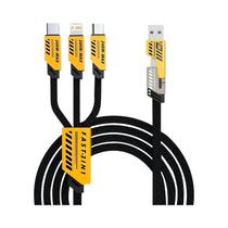 Carregador Rápido 3 Em 2 240W Cabo Micro USB Tipo C 1.2m Carregador Multi Portas USB Para iPhone