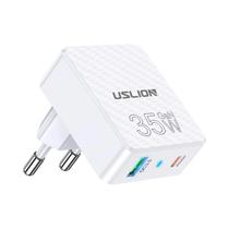 Carregador Rápido 35W USB-C PD e QC 3.0 com Tecnologia GaN - iPhone 15 Pro, Samsung, Xiaomi e Huawei