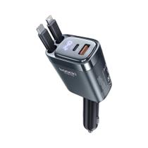 Carregador Rápido 4 Em 1 De 105W Com Cabo Retrátil Duplo Tipo-C Para iPhone 16 15 14 Samsung