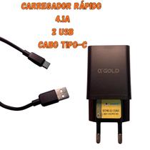 Carregador Rápido Agold CA283 TipoC 4.1A 2 USB Premium