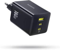 Carregador rápido Baseus 100W GaN6 suporta 65W 45W 30W Power Delivery 3.0, Quick Charge 4.0+ (Preto) Carregador rápido Baseus 100W GaN6 suporta 65W 45W 30W Power Delivery 3.0, Quick Charge 4.0+ (Preto)