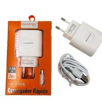 Carregador rapido com 2 usb e cabo ios - LASER TECH