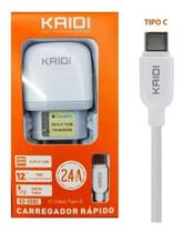 Carregador Rápido Completo Com Cabo Tipo - C 12W 2.4A Kaidi KD-556C Original Carregador Rápido Completo Com Cabo Tipo - C 12W 2.4A Kaidi KD-556C Original