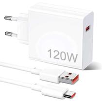 Carregador rápido de 120W com 6A USB C cabo 1M para TODUS TIPO-C CELULAR