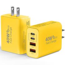 Carregador rápido de parede USB C, 40 W, 4 portas, adaptador de alimentação PD tipo C Carregador rápido de parede USB C, 40 W, 4 portas, adaptador de alimentação PD tipo C