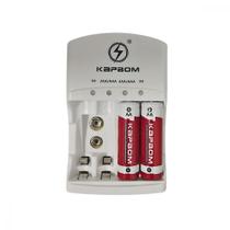 Carregador Rápido de Pilhas Kapbom com LED e Auto Stop + 2 Pilhas AA Recarregáveis Carregador Rápido de Pilhas Kapbom com LED e Auto Stop + 2 Pilhas AA Recarregáveis
