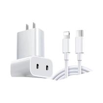 Carregador Rápido Duplo PD USB C De 20 W Para iPhone 15 14 13 12 pro XR MAX iPad Air Adaptador De