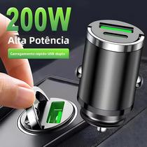 Carregador Rápido Mini De 200W QC3.0 PD USB Tipo C Para iPhone Xiaomi Samsung Huawei