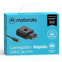 Carregador Rápido Motorola Original 10w Moto One Fusion Garantia Resistente Carga Rápida Tipo-C