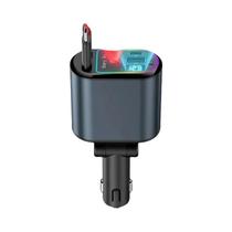 Carregador Rápido Para Carro 180W 5-em-1 USB Tipo-C Retrátil Para Telefones IOS E Android Com Luz