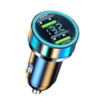 Carregador Rápido Para Carro 240W Com Display Digital E 2 Portas USB Para iPhone Samsung Xiaomi