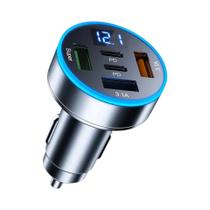 Carregador Rápido Para Carro 250W Com 5 Portas USB C PD QC3.0 Adaptador Para iPhone Samsung Huawei Carregador Rápido Para Carro 250W Com 5 Portas USB C PD QC3.0 Adaptador Para iPhone Samsung Huawei