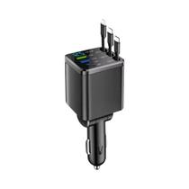 Carregador Rápido Para Carro De 180W Com Cabo Retrátil, Display Digital, Adaptador De Carregador USB Carregador Rápido Para Carro De 180W Com Cabo Retrátil, Display Digital, Adaptador De Carregador USB