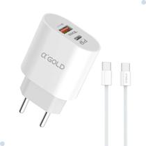 Carregador Rápido para Celular com Entradas USB e PD Proteção Total