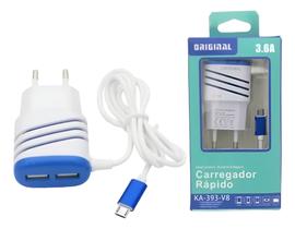 Carregador Rápido Para Celular Type C KA-393-TY Cores Diversas Carregador Rápido Para Celular Type C KA-393-TY Cores Diversas