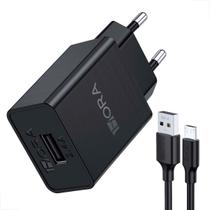 Carregador Rápido Parede Turbo Cabo V8 Usb Tipo A/c Preto