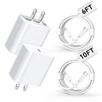 Carregador rápido Riofxqin 20W PD com cabos USB-C de 6 pés e 10 pés