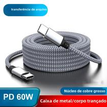 Carregador Rápido Tipo C PD 60W - Cabo de Dados Universal para iPhone 15