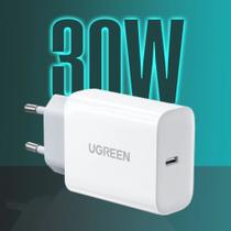 Carregador rápido UGREEN 30W USB C suporta 25W 20W Power Delivery 3.0/2.0 e Quick Charge 4.0/3.0