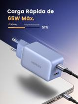 Carregador rápido UGREEN 65W GaN USB C USB A PD suporta QC 4+ 25W 30W 45W (smartphone tablet laptop)
