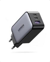 Carregador rápido UGREEN Nexode 65W PD tecnologia GaN USB-C + USB-A (3 portas)