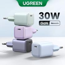 Carregador rápido UGREEN Nexode Mini 30W USB C (GaN) suporta 20W PD3.0 Galaxy PPS 25W QC4+ FCP, AFC,